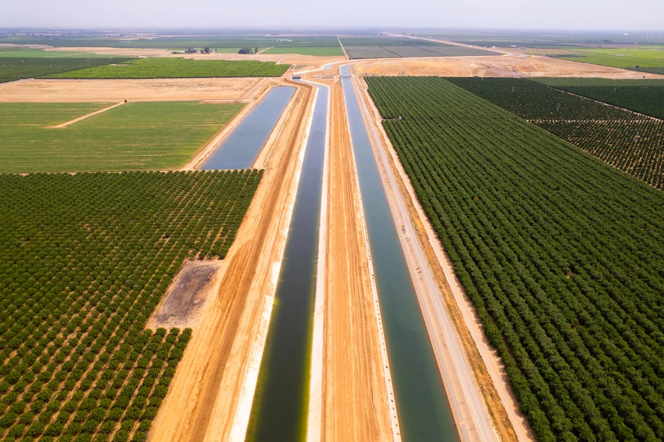 Hero photo — canal / Central Valley fields